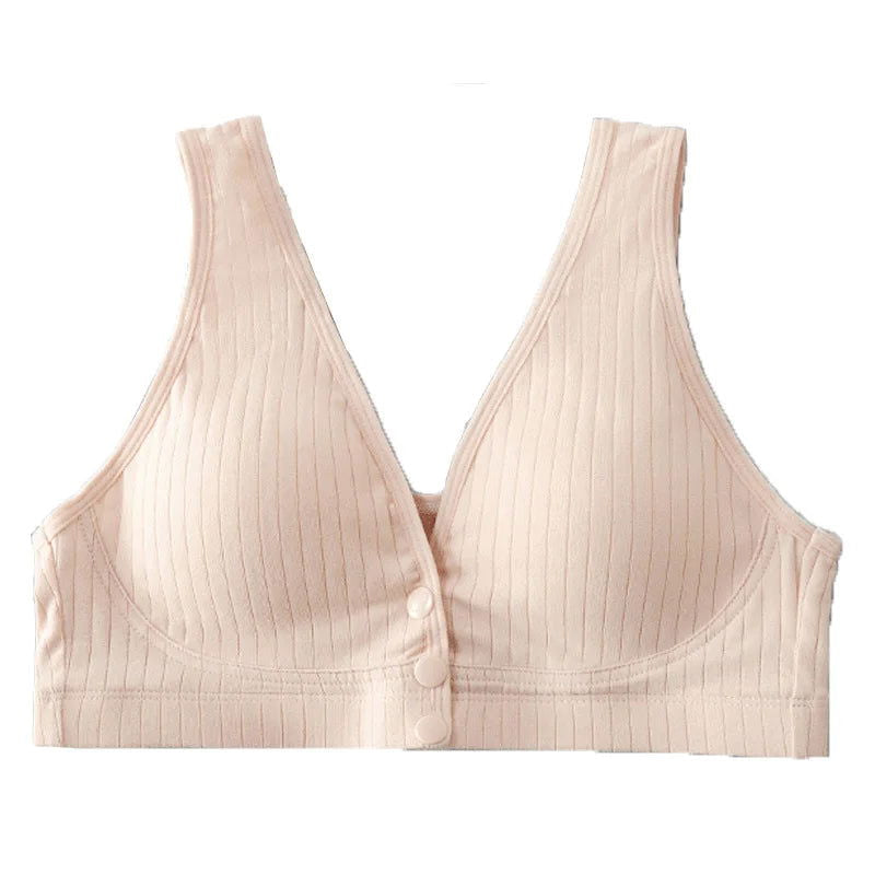 Pure Cotton Nursing Bra Women's Breastfeeding Maternity Underwear Women Pregnancy Plus Size Bralette Gather Crop Top Women - Slobuy