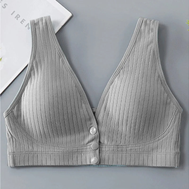 Pure Cotton Nursing Bra Women's Breastfeeding Maternity Underwear Women Pregnancy Plus Size Bralette Gather Crop Top Women - Slobuy