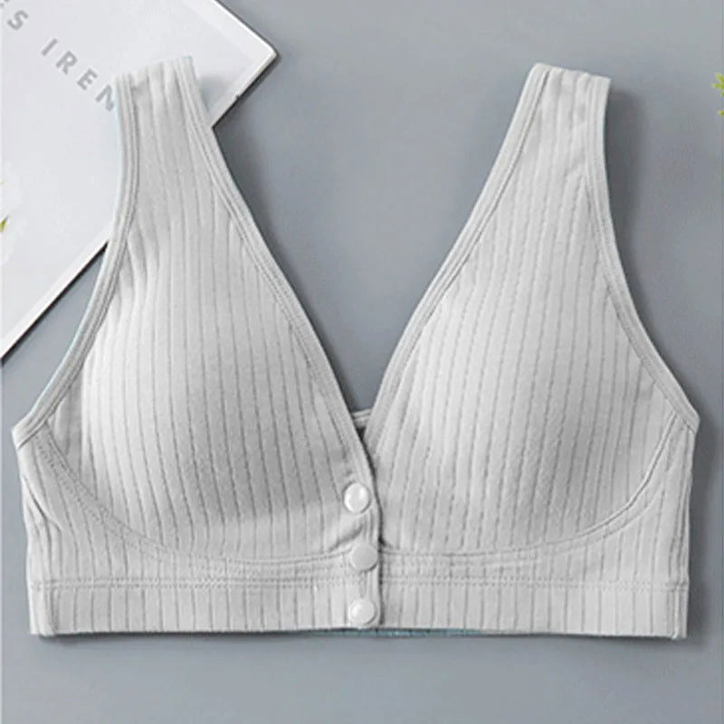 Pure Cotton Nursing Bra Women's Breastfeeding Maternity Underwear Women Pregnancy Plus Size Bralette Gather Crop Top Women - Slobuy