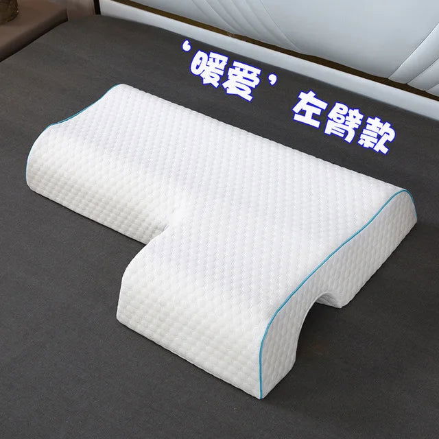 Purenlatex Couple Pillow Orthopedic Memory Foam Protect Cervical Vertebra Release Arm Pain Pressure Pillow for Side Sleeper - Slobuy