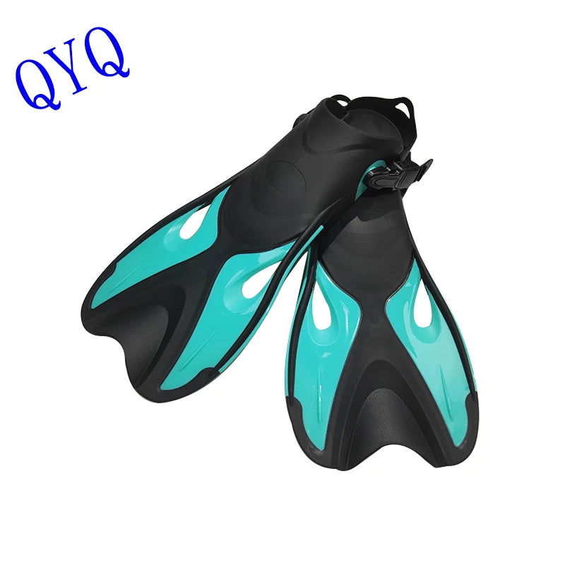 QYQ  Frog Shoes Adult  Fins with Adjustable Buckles Open Heels Designed for Snorkeling Scuba  Diving - Slobuy