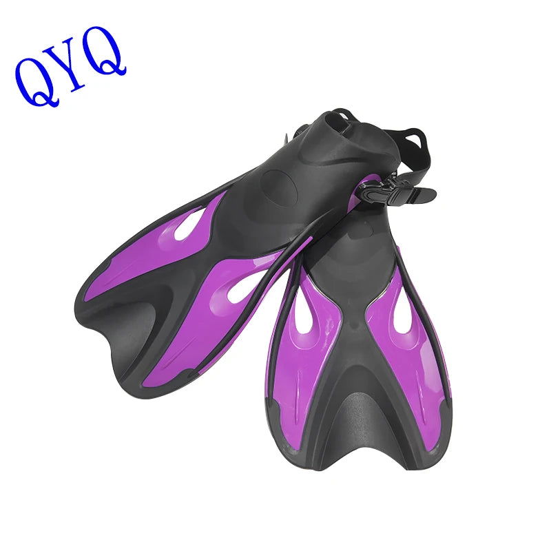 QYQ  Frog Shoes Adult  Fins with Adjustable Buckles Open Heels Designed for Snorkeling Scuba  Diving - Slobuy