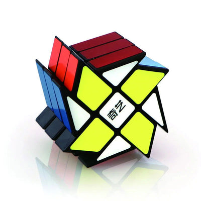 Qi Yi 3x3 Windmill Cube Magic Puzzle Brain Teaser Brushed Sticker 56mm Educational Black Twisty Stickerless Toys For Kids - Slobuy