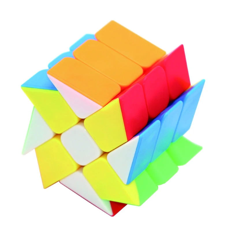 Qi Yi 3x3 Windmill Cube Magic Puzzle Brain Teaser Brushed Sticker 56mm Educational Black Twisty Stickerless Toys For Kids - Slobuy