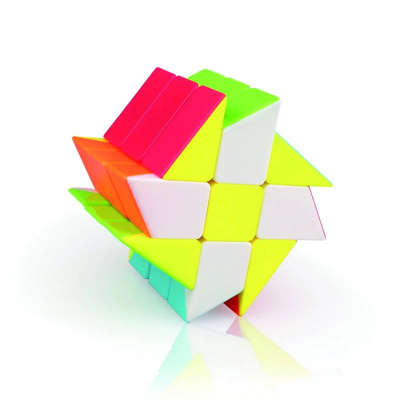 Qi Yi 3x3 Windmill Cube Magic Puzzle Brain Teaser Brushed Sticker 56mm Educational Black Twisty Stickerless Toys For Kids - Slobuy