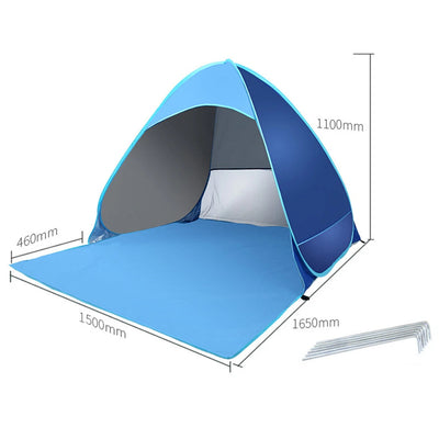 Quick Automatic Beach Tent Outdoor Beach Shade Sun Shelter Tent UPF50+ Portable Beach Canopy For Camping Fishing - Slobuy