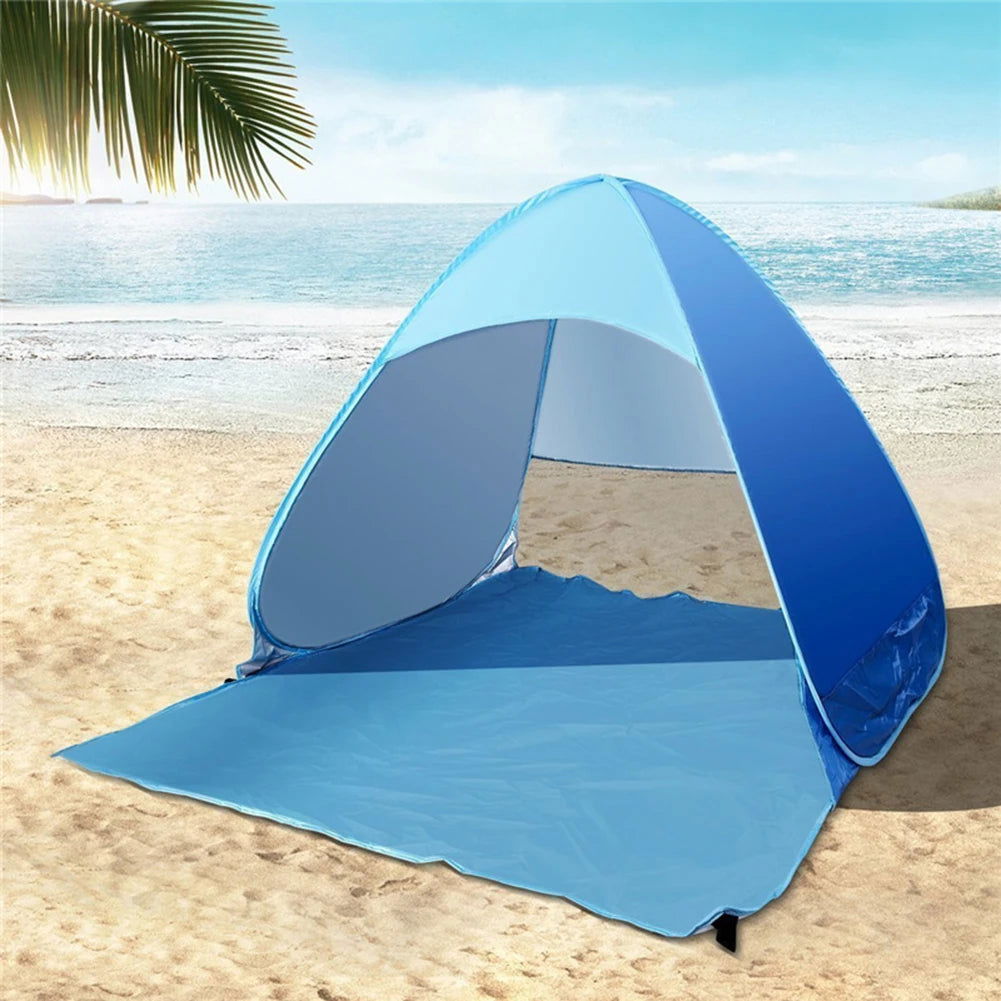 Quick Automatic Beach Tent Outdoor Beach Shade Sun Shelter Tent UPF50+ Portable Beach Canopy For Camping Fishing - Slobuy