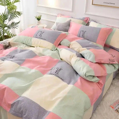 Quilt Cover1.5x2.0m Student Dormitory Single Duvet Cover Double Duvet Single Child 1.1m Lattice Plant Floral Geometric Pattern - Slobuy