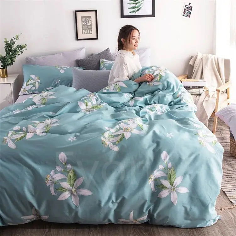 Quilt Cover1.5x2.0m Student Dormitory Single Duvet Cover Double Duvet Single Child 1.1m Lattice Plant Floral Geometric Pattern - Slobuy