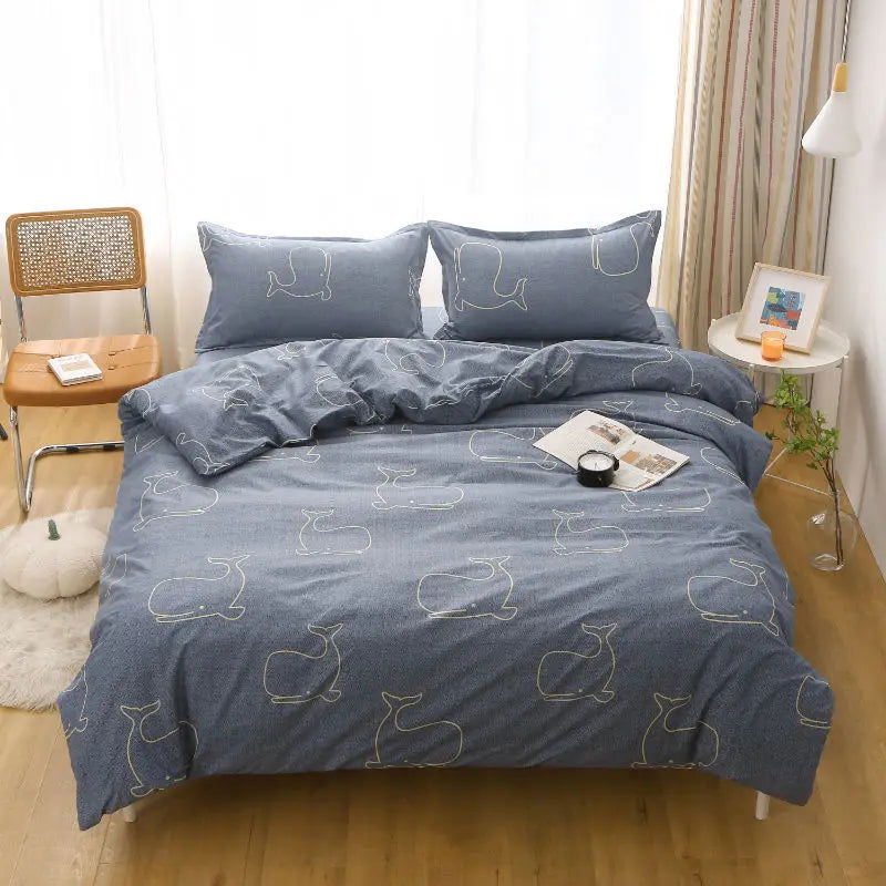 Quilt Cover1.5x2.0m Student Dormitory Single Duvet Cover Double Duvet Single Child 1.1m Lattice Plant Floral Geometric Pattern - Slobuy