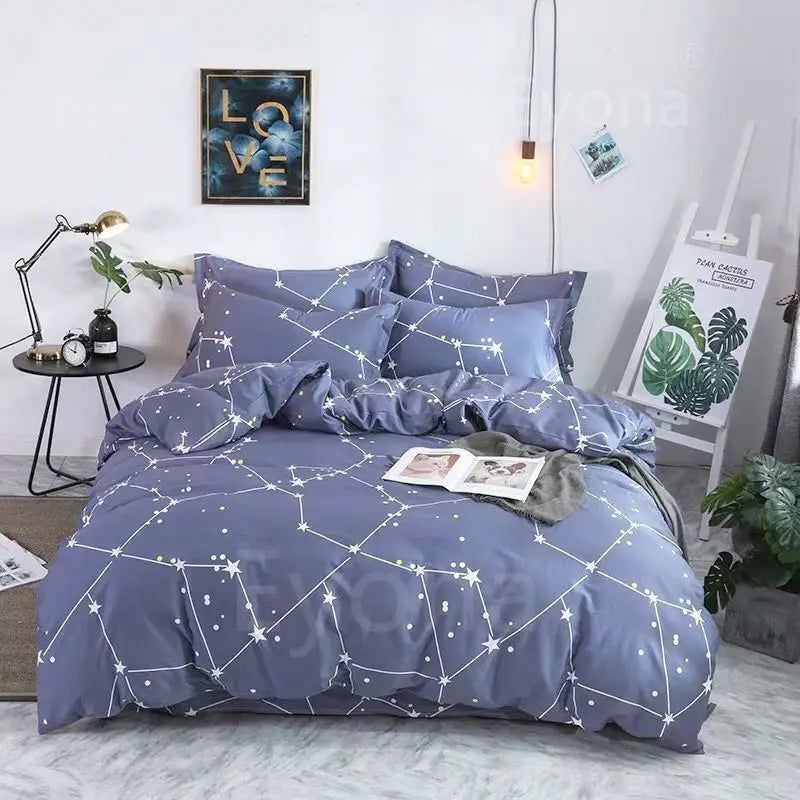 Quilt Cover1.5x2.0m Student Dormitory Single Duvet Cover Double Duvet Single Child 1.1m Lattice Plant Floral Geometric Pattern - Slobuy