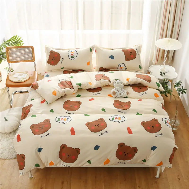 Quilt Cover1.5x2.0m Student Dormitory Single Duvet Cover Double Duvet Single Child 1.1m Lattice Plant Floral Geometric Pattern - Slobuy