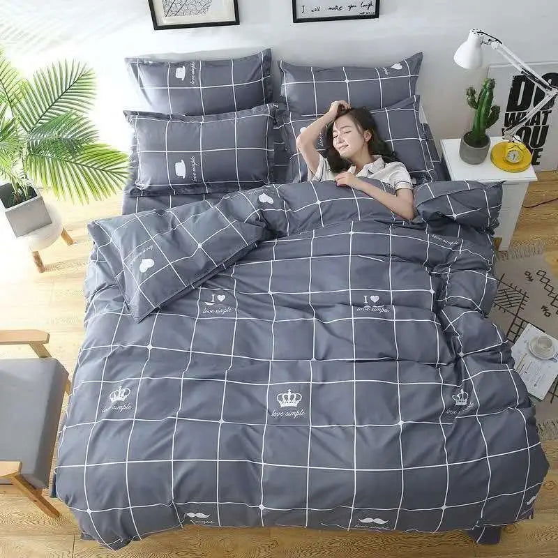 Quilt Cover1.5x2.0m Student Dormitory Single Duvet Cover Double Duvet Single Child 1.1m Lattice Plant Floral Geometric Pattern - Slobuy