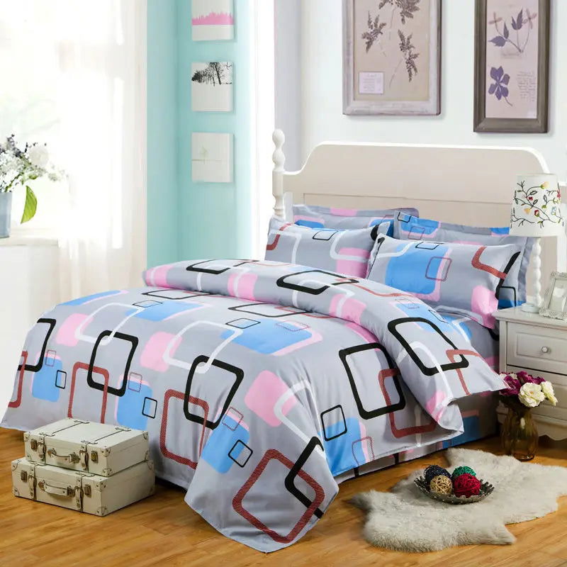 Quilt Cover1.5x2.0m Student Dormitory Single Duvet Cover Double Duvet Single Child 1.1m Lattice Plant Floral Geometric Pattern - Slobuy