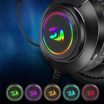 REDRAGON HYLAS H260 RGB Gaming Headphone,3.5mm Surround Sound Computer PC Headset Earphones Microphone for PS4 Switch Xbox-one - Slobuy