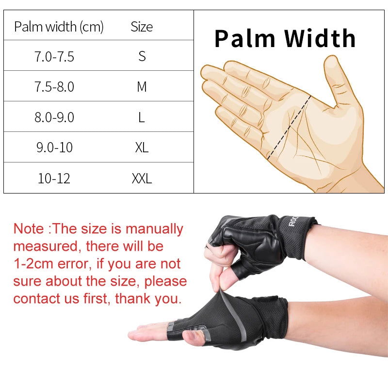 ROCKBORS Gym Anti-Slip Weight Lifting Fitness Gloves Half Finger Fitness Sports Protective Gloves Body Building Male Hand Mitten - Slobuy