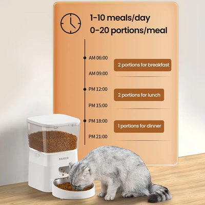 ROJECO 2L Automatic WIFI Cat Feeder Smart Pet Food Dispenser For Dry Food Dogs Kibble Dispenser With Remote Control Accessories - Slobuy