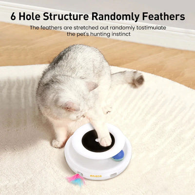 ROJECO 2 in 1 Smart Cat Toys Automatic Feather Fun Ball Toy Set For Cat Dog 5 Modes Electronic Interactive Pet Toy Accessories - Slobuy