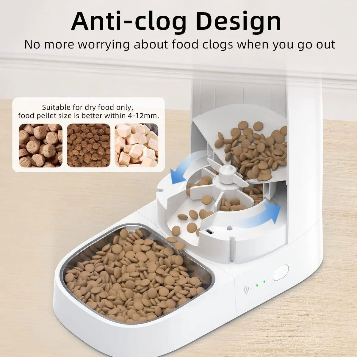 ROJECO Automatic Cat Feeder Pet Smart WiFi Cat Food Kibble Dispenser Remote Control Auto Feeder For Cat Dog Dry Food Accessories - Slobuy