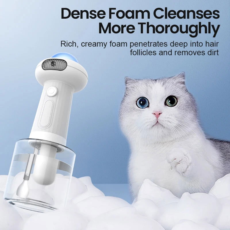 ROJECO Automatic Cat Foaming Machine for Pet Dog Auto Soap Dispenser USB Rechargeable Pet Cleaning Foam Sprayer Cat Accessories - Slobuy