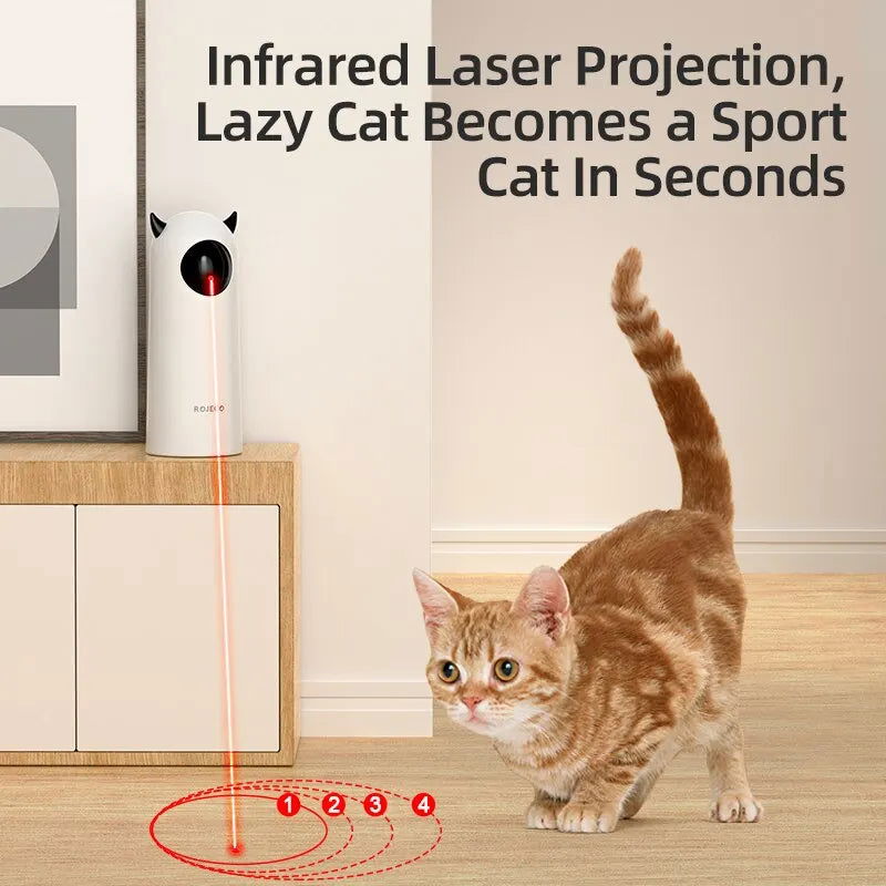 ROJECO Automatic Cat Toys Interactive Smart Teasing Pet LED Laser Indoor Cat Toy Accessories Handheld Electronic Cat Toy For Dog - Slobuy