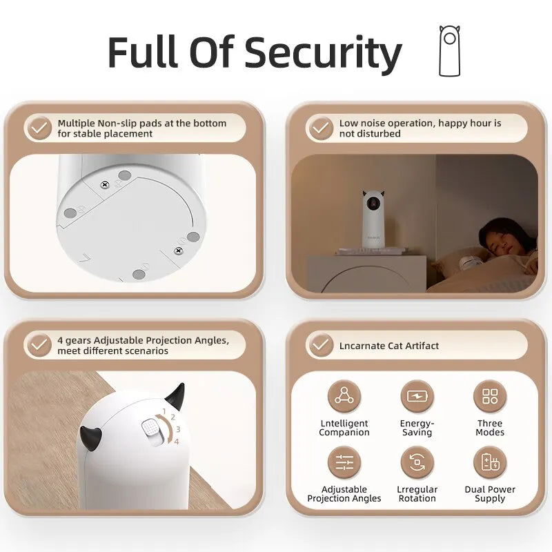 ROJECO Automatic Cat Toys Interactive Smart Teasing Pet LED Laser Indoor Cat Toy Accessories Handheld Electronic Cat Toy For Dog - Slobuy