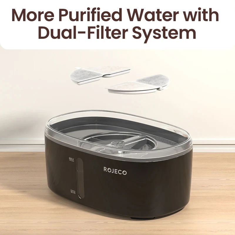 ROJECO Cat Automatic Water Fountain Smart Pet Water Dispenser for Dual-Cats Dog Auto Drinking Fountain Pet Drinker Accessories - Slobuy
