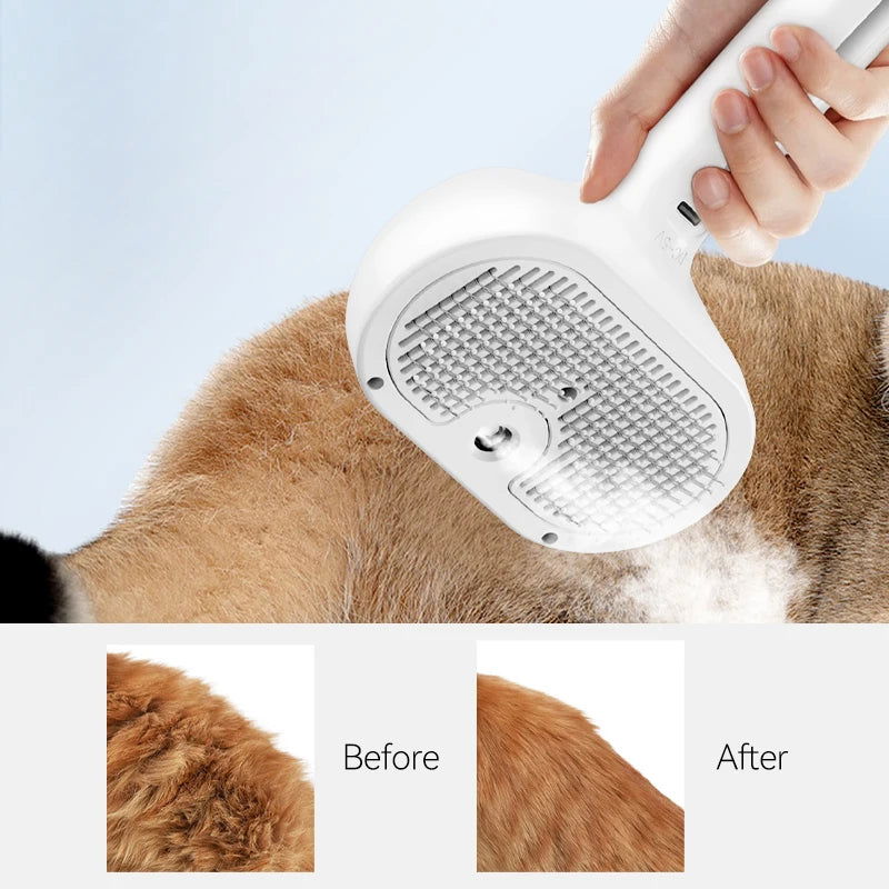 ROJECO Pet Automatic Spray Hair Comb Cat Hair Straightening Brush for Pets Dog Rechargeable Hair Removal Comb Cat Grooming Brush - Slobuy