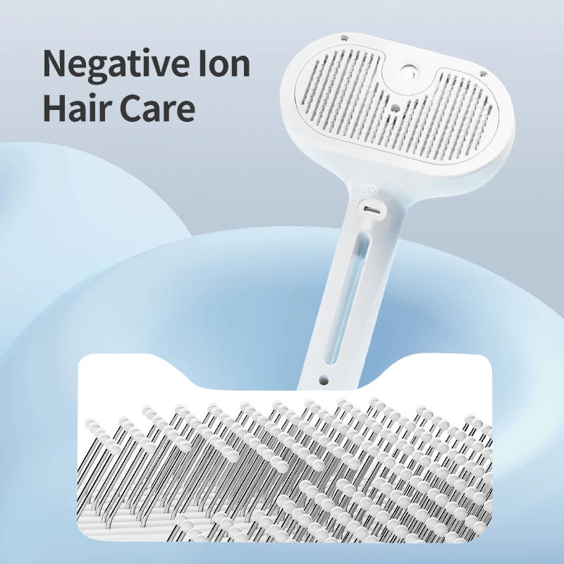 ROJECO Pet Automatic Spray Hair Comb Cat Hair Straightening Brush for Pets Dog Rechargeable Hair Removal Comb Cat Grooming Brush - Slobuy
