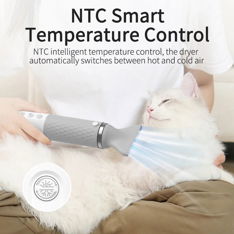 ROJECO Portable 2 in 1 Pet Hair Dryer for Cat Dog Grooming Comb Brush with Electric Spray Water Steam Mute Pet Hair Water Blower - Slobuy