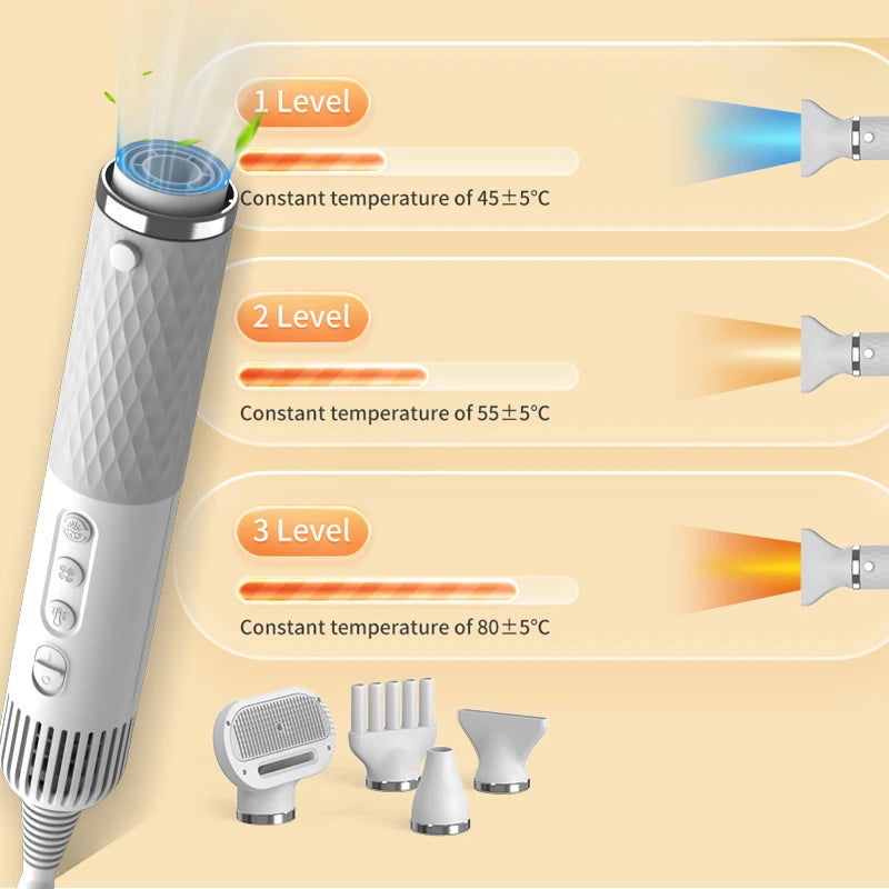 ROJECO Portable 2 in 1 Pet Hair Dryer for Cat Dog Grooming Comb Brush with Electric Spray Water Steam Mute Pet Hair Water Blower - Slobuy