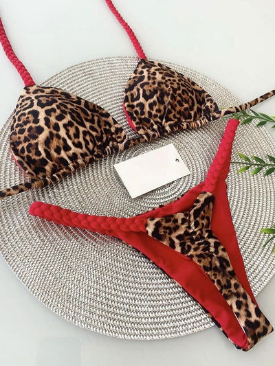 RUOTONGSEPT Swimwear Women Leopard Print Brazilian Bikini Set Sexy Thong Swimsuit Two Pieces Bathing Suit Women 2023 Beach Wear - Slobuy