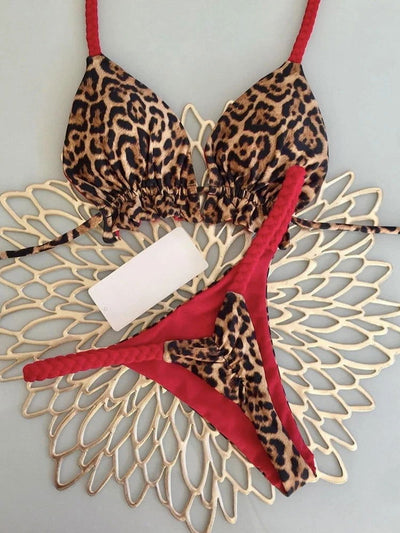 RUOTONGSEPT Swimwear Women Leopard Print Brazilian Bikini Set Sexy Thong Swimsuit Two Pieces Bathing Suit Women 2023 Beach Wear - Slobuy