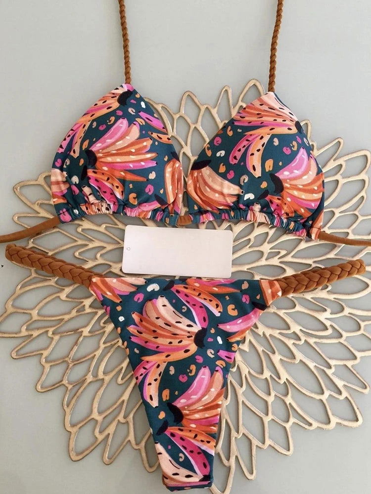 RUOTONGSEPT Swimwear Women Leopard Print Brazilian Bikini Set Sexy Thong Swimsuit Two Pieces Bathing Suit Women 2023 Beach Wear - Slobuy