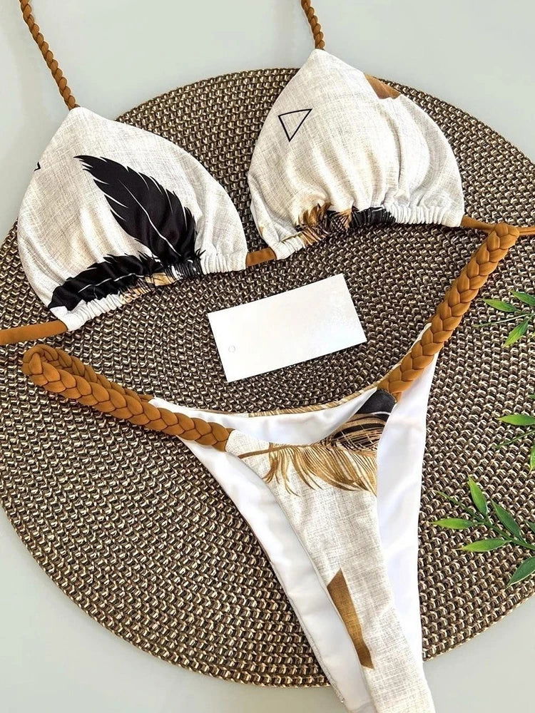 RUOTONGSEPT Swimwear Women Leopard Print Brazilian Bikini Set Sexy Thong Swimsuit Two Pieces Bathing Suit Women 2023 Beach Wear - Slobuy