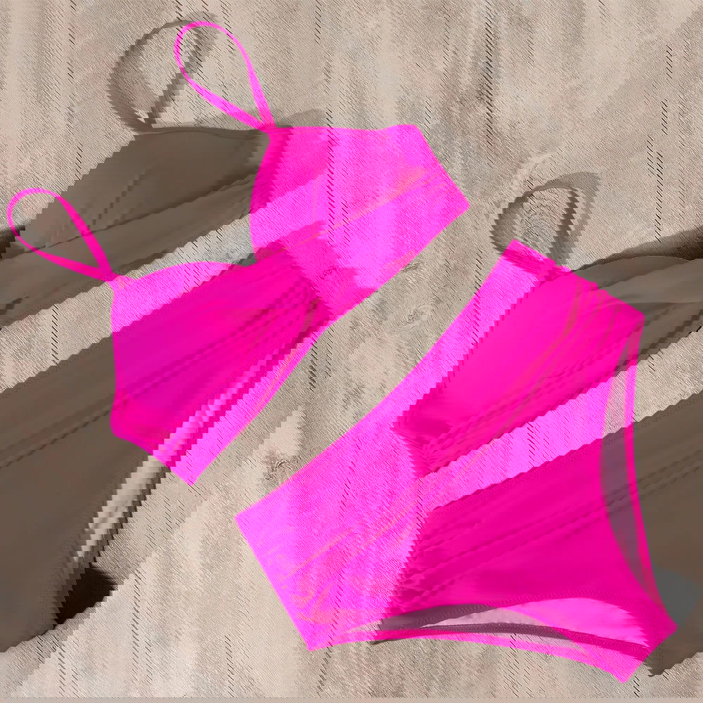 RUUHEE High Waist Bikini 2023 Woman Swimsuit Women Swimwear Bathing Suit Padded Push Up Ruched Swimsuit Women Bikini Set - Slobuy