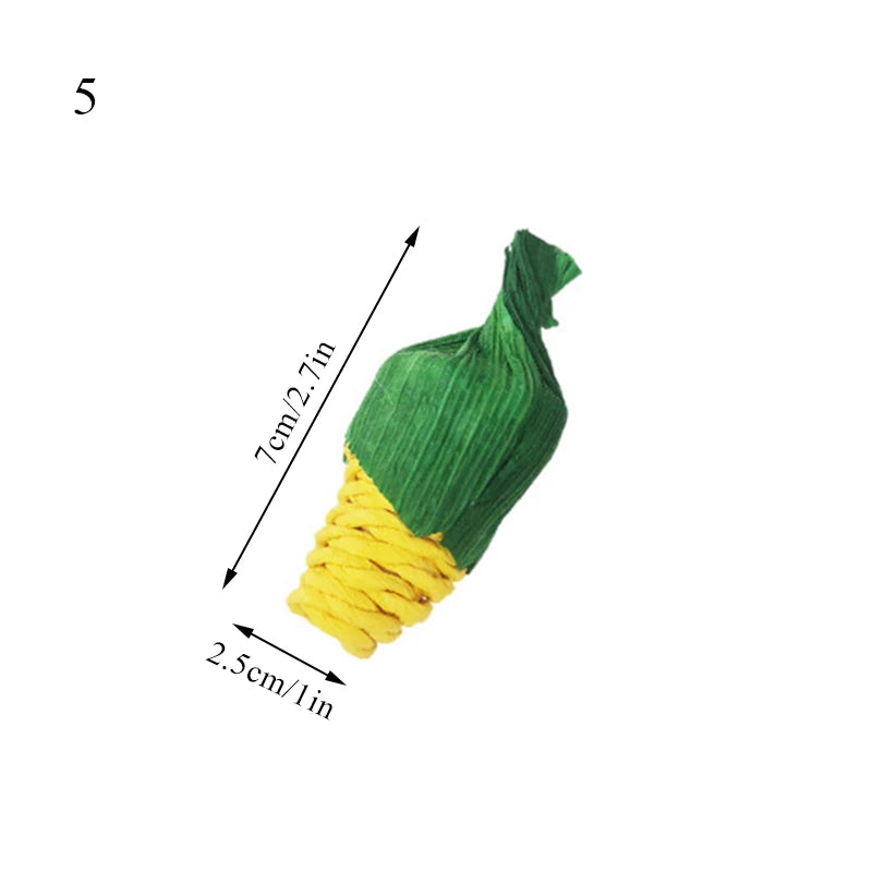 Rabbit Chew Toy Tooth Cleaning Bite Grind Teeth Toy Corn Carrot Woven Balls Small Animal Accessories Rabbit Pet Supplies - Slobuy