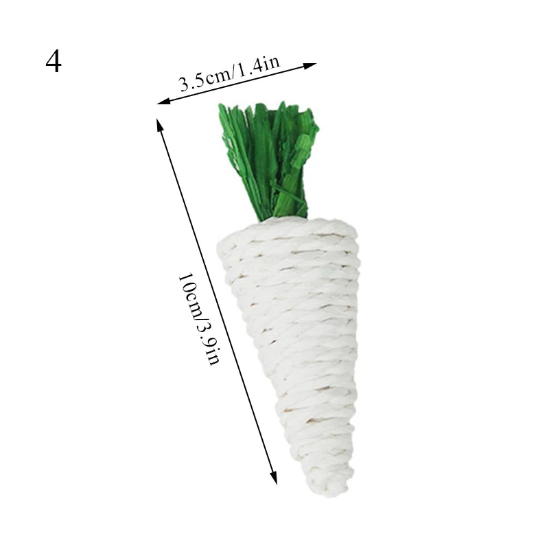 Rabbit Chew Toy Tooth Cleaning Bite Grind Teeth Toy Corn Carrot Woven Balls Small Animal Accessories Rabbit Pet Supplies - Slobuy