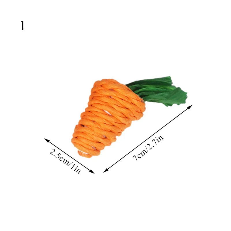 Rabbit Chew Toy Tooth Cleaning Bite Grind Teeth Toy Corn Carrot Woven Balls Small Animal Accessories Rabbit Pet Supplies - Slobuy