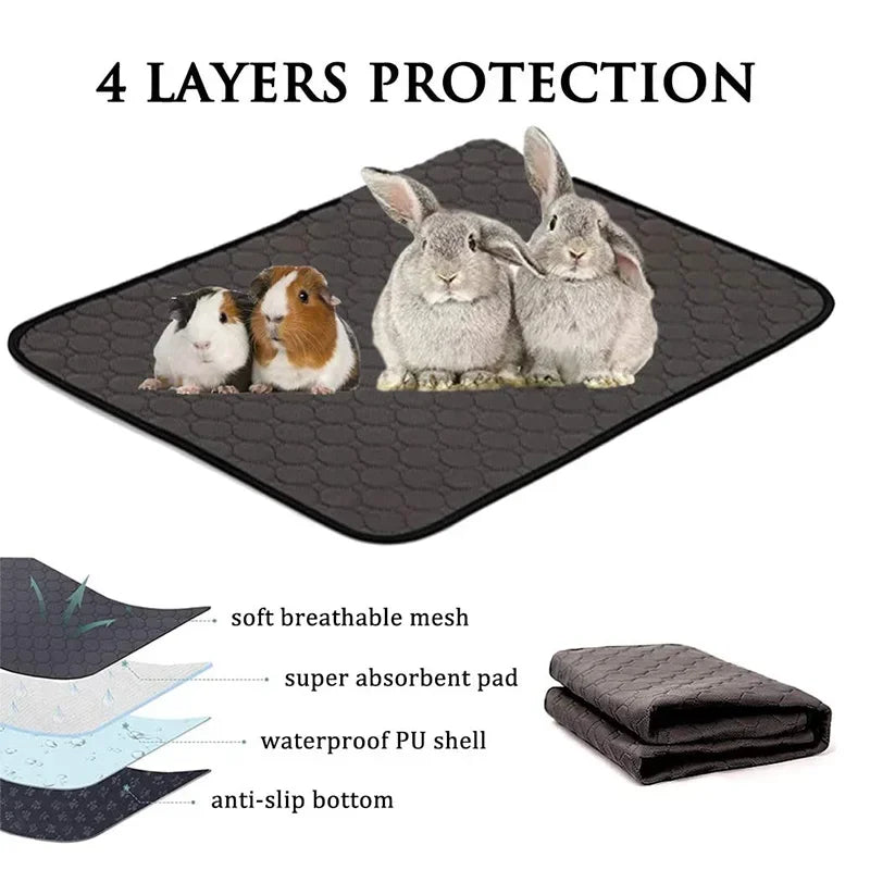 Rabbit Guinea Pig Cage Liner Small Pet Items Waterproof Anti Slip Bedding Mat Highly Absorbent Pee Pad for Hamsters Accessories - Slobuy