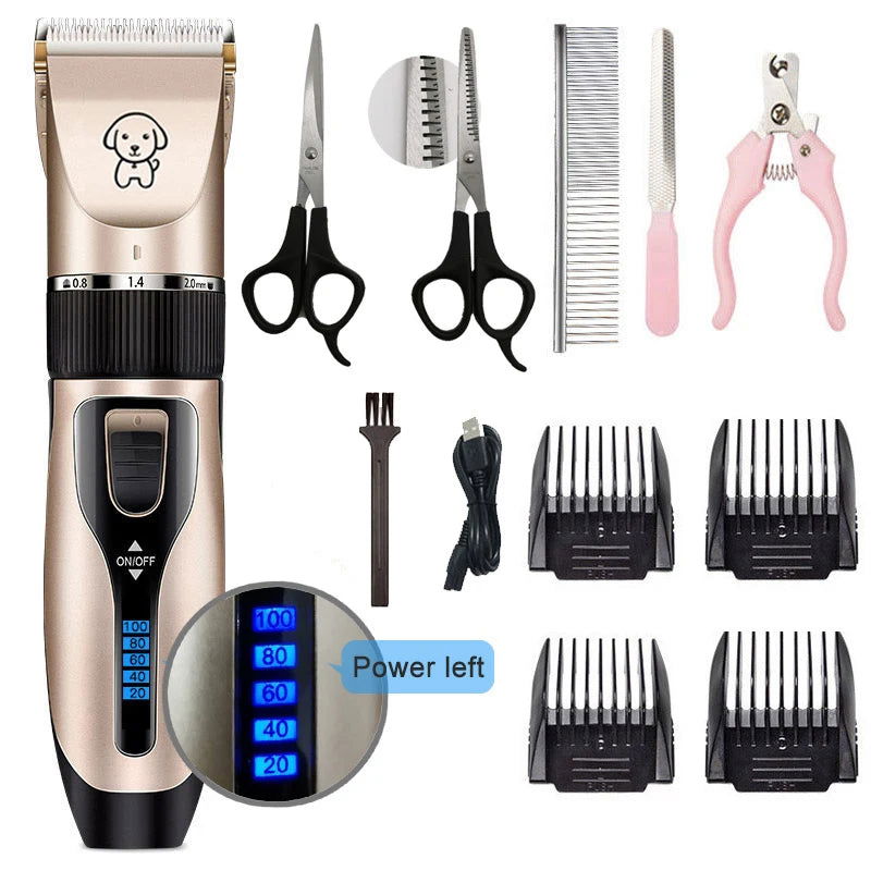 Dog Clipper Dog Hair Clippers Grooming (Pet/Cat/Dog/Rabbit) Haircut Trimmer Shaver Set Pets Cordless Rechargeable Professional - Slobuy