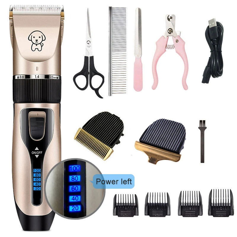 Dog Clipper Dog Hair Clippers Grooming (Pet/Cat/Dog/Rabbit) Haircut Trimmer Shaver Set Pets Cordless Rechargeable Professional - Slobuy