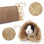 Rabbit Hideaway Toy Grass Straw Bunny Tunnel Hamster Accessories for Guineapig Chinchilla Ferret Rats Rodent Cage - Slobuy
