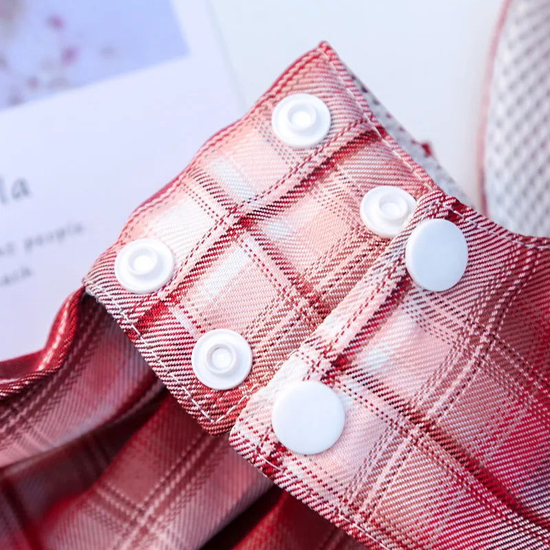 Rabbit JK Dresses and Leash Sets Mesh Plaid Pet Vest Harness for Cats Bunny Summer Small Animals Clothes Rabbits Accessories - Slobuy