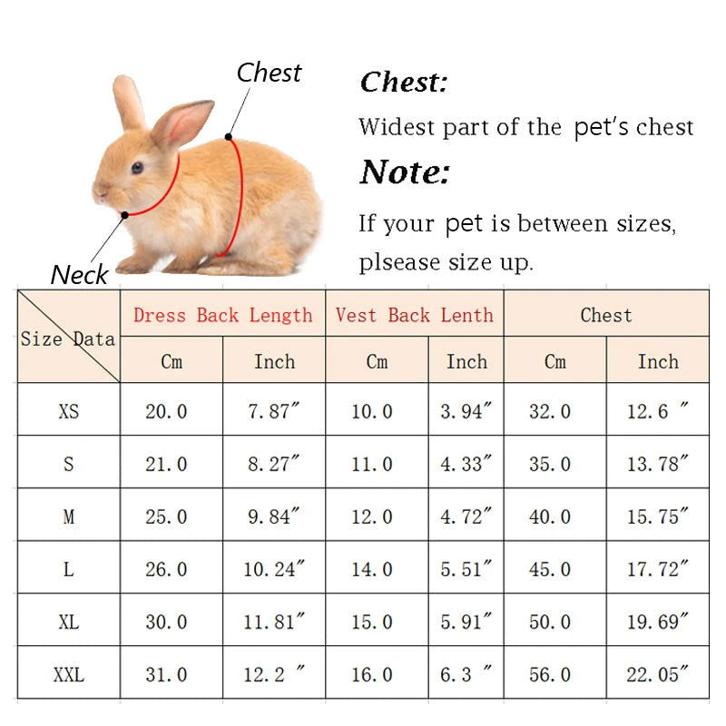 Rabbit JK Dresses and Leash Sets Mesh Plaid Pet Vest Harness for Cats Bunny Summer Small Animals Clothes Rabbits Accessories - Slobuy