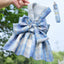 Rabbit JK Dresses and Leash Sets Mesh Plaid Pet Vest Harness for Cats Bunny Summer Small Animals Clothes Rabbits Accessories - Slobuy
