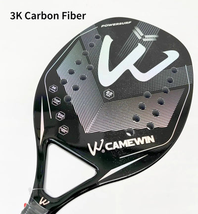 Racket Beach Tennis Camewin 3K Holographic Full Carbon Fiber Frame Feminino Masculina Kit Rude Surface Treatment Beginner - Slobuy