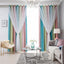 Rainbow Hollow-Out Star Blackout Curtains for Girl Kid Nursery Bedroom and Living Room Double Layer Window Cute Grommet Curtains - Slobuy