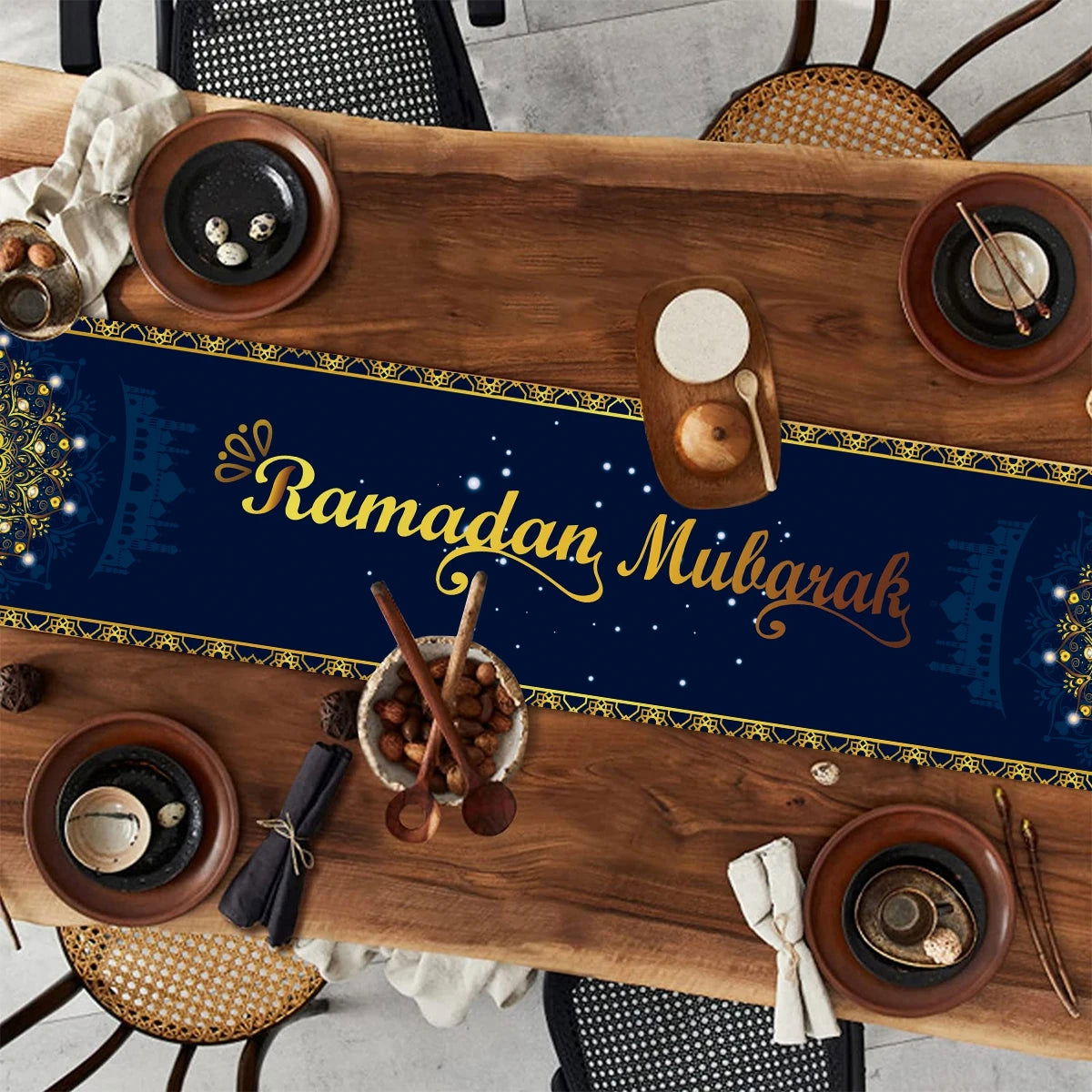 Ramadan Decoration 2024 Table Runner EID Mubarak Decor For Home Tablecloth Ramadan Kareem Islamic Muslim Party Eid Al Adha Gifts - Slobuy