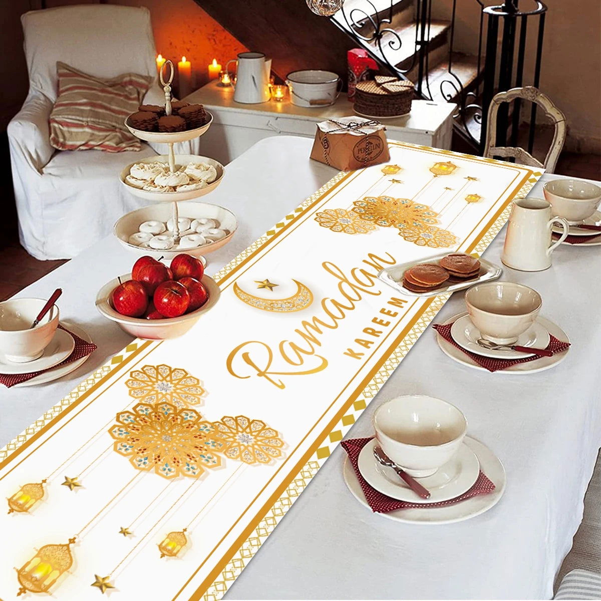Ramadan Decoration 2024 Table Runner EID Mubarak Decor For Home Tablecloth Ramadan Kareem Islamic Muslim Party Eid Al Adha Gifts - Slobuy